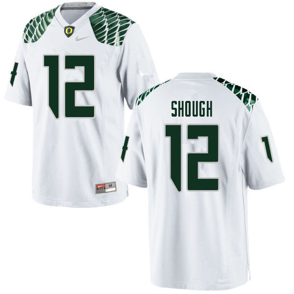 Men #12 Tyler Shough Oregn Ducks College Football Jerseys Sale-White - Click Image to Close